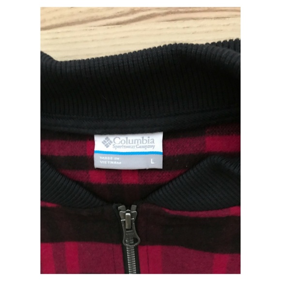 Columbia Red and Black Plaid Full-Zip Up Jacket - Picture 8 of 8